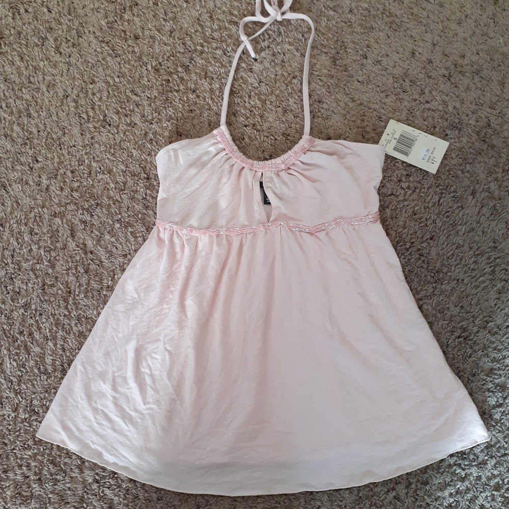 Guess Light Pink Halter Neck Tank Top